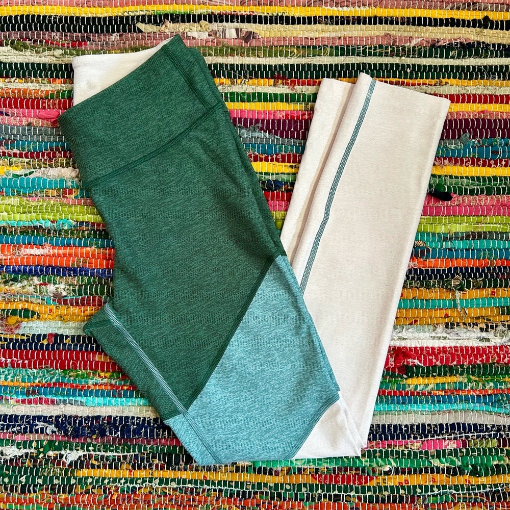 Outdoor Voices Springs Green & Pink 7/8 Leggings S